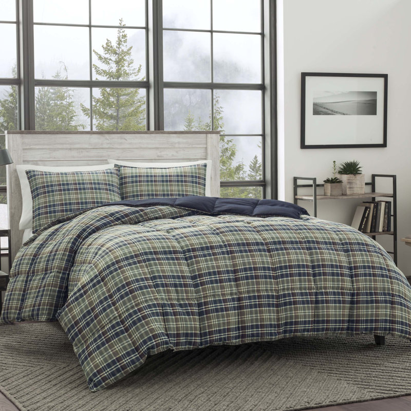 Eddie Bauer Rugged Plaid Down Alt Cozy Reversible Comforter Set